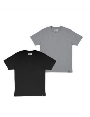 Set playera cuello henley para hombre Set playera cuello henley para hombre
