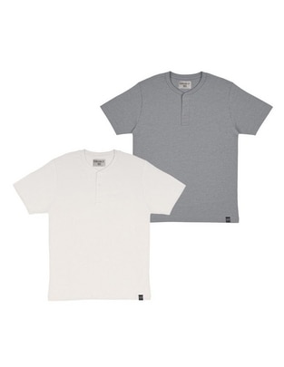Set playera Basic cuello henley para hombre Set playera Basic cuello henley para hombre