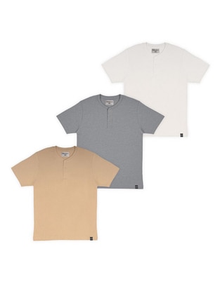Set playera cuello henley para hombre Set playera cuello henley para hombre