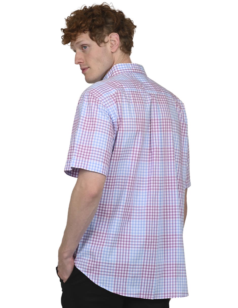 Camisa casual de algodón manga corta para hombre