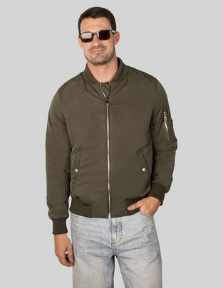Chamarra bomber con bolsillos para hombre