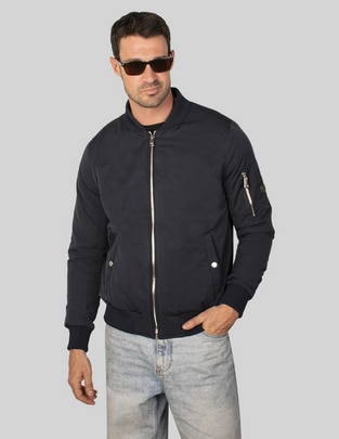 Chamarra bomber con bolsillos para hombre Chamarra bomber con bolsillos para hombre