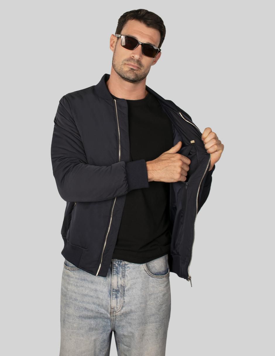 Chamarra bomber con bolsillos para hombre 2
