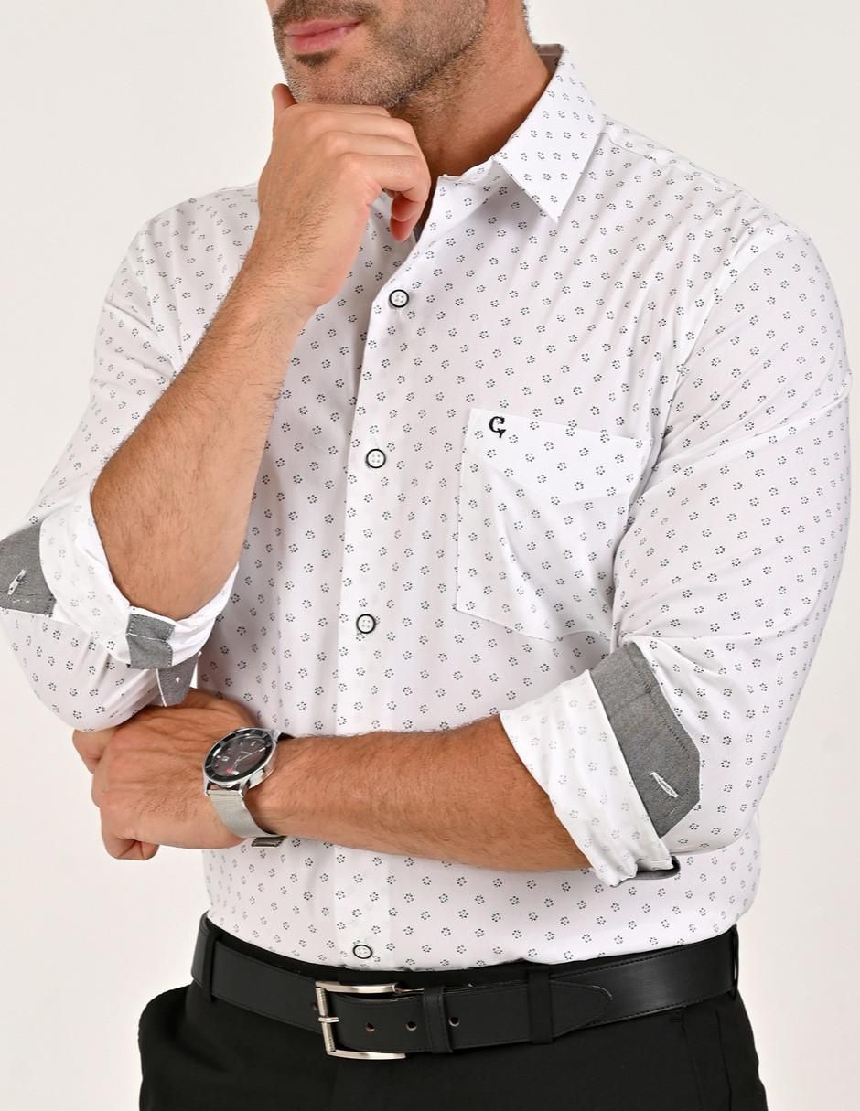 Camisa casual manga larga para hombre
