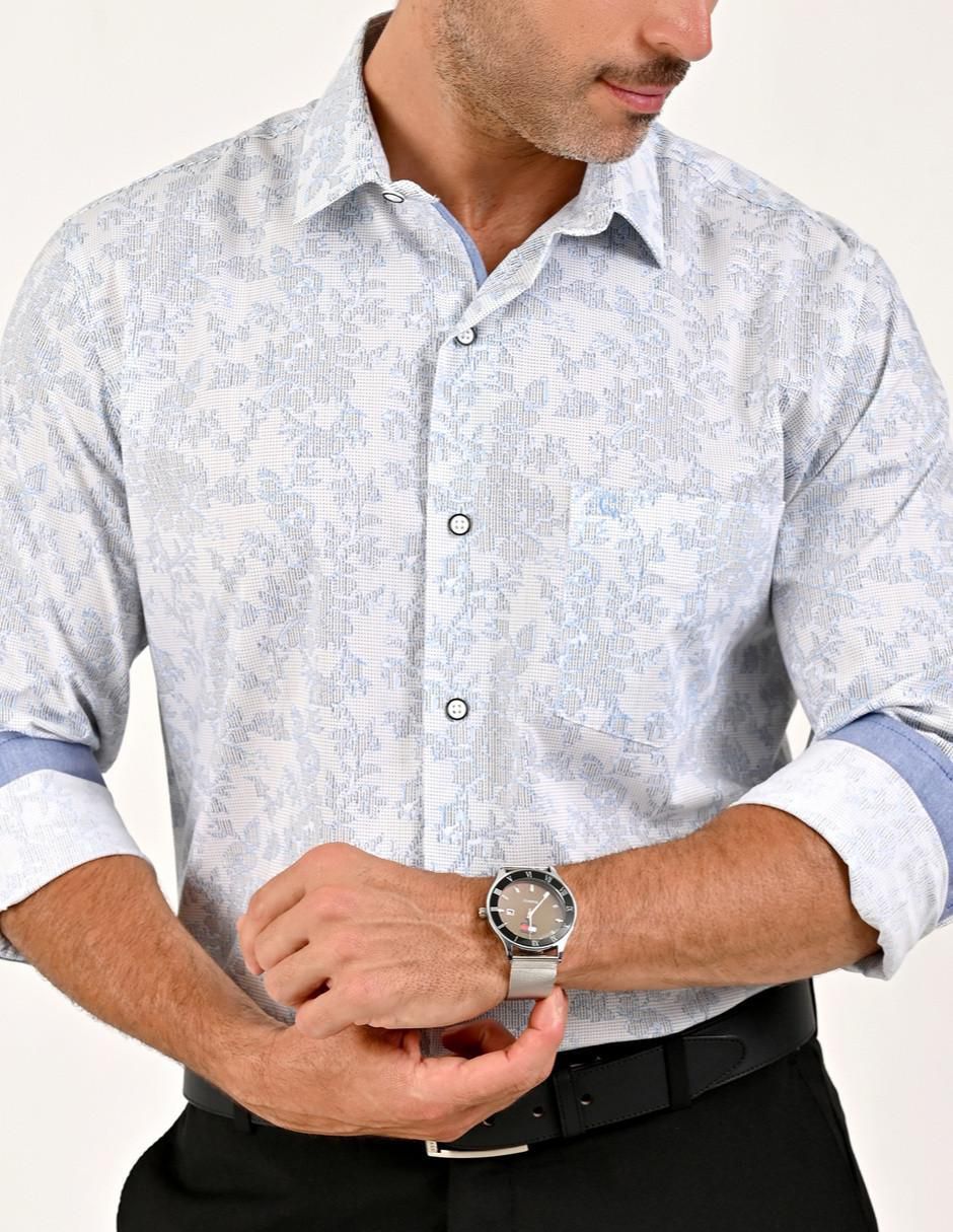 Camisa casual manga larga para hombre