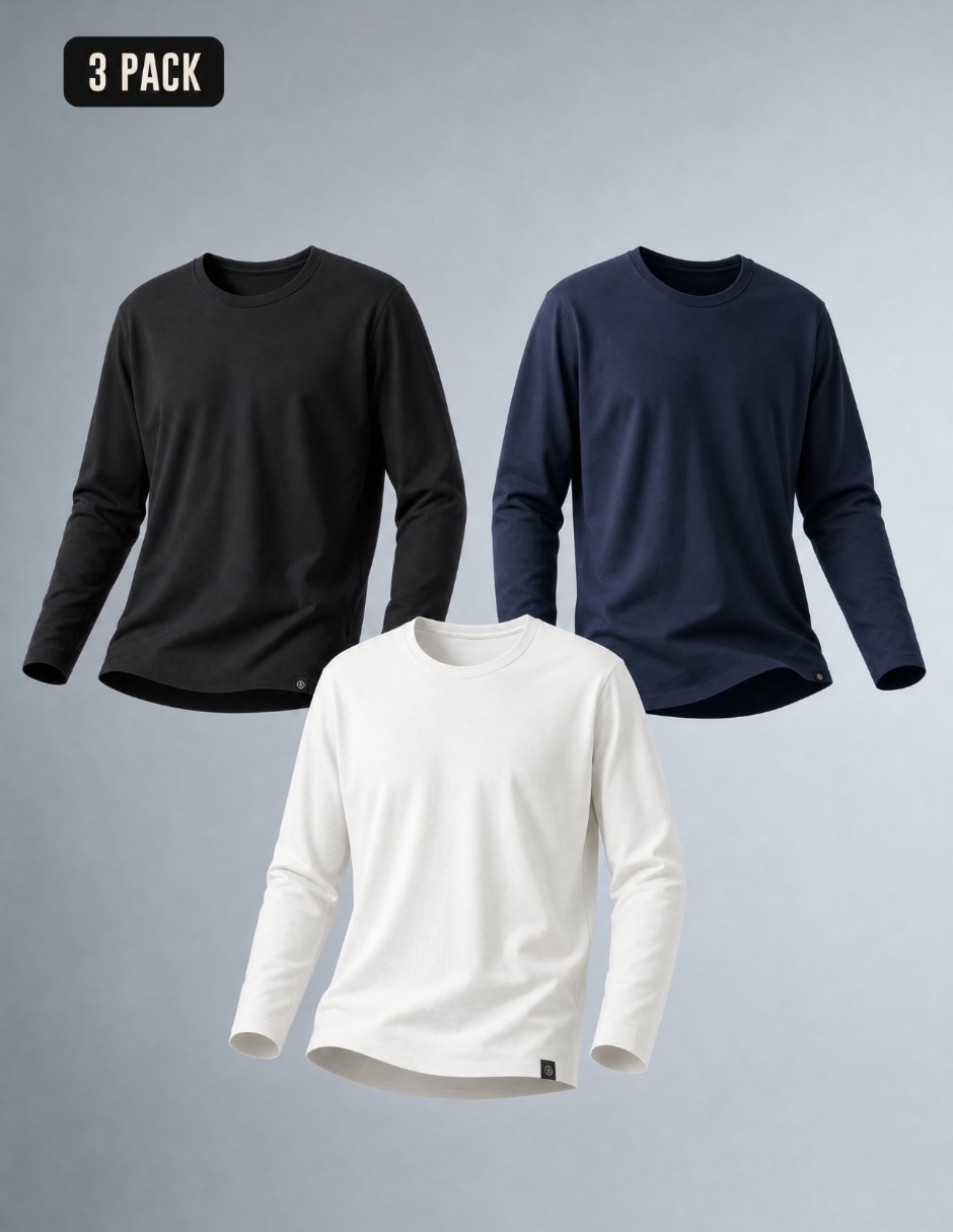 Set playera cuello redondo para hombre Set playera cuello redondo para hombre