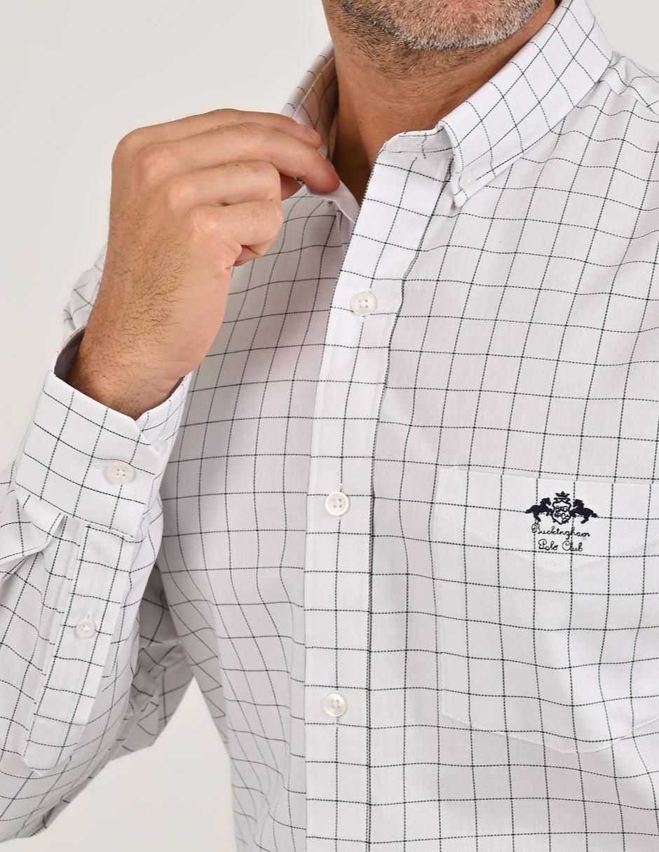 Camisa casual de algodón manga larga para hombre