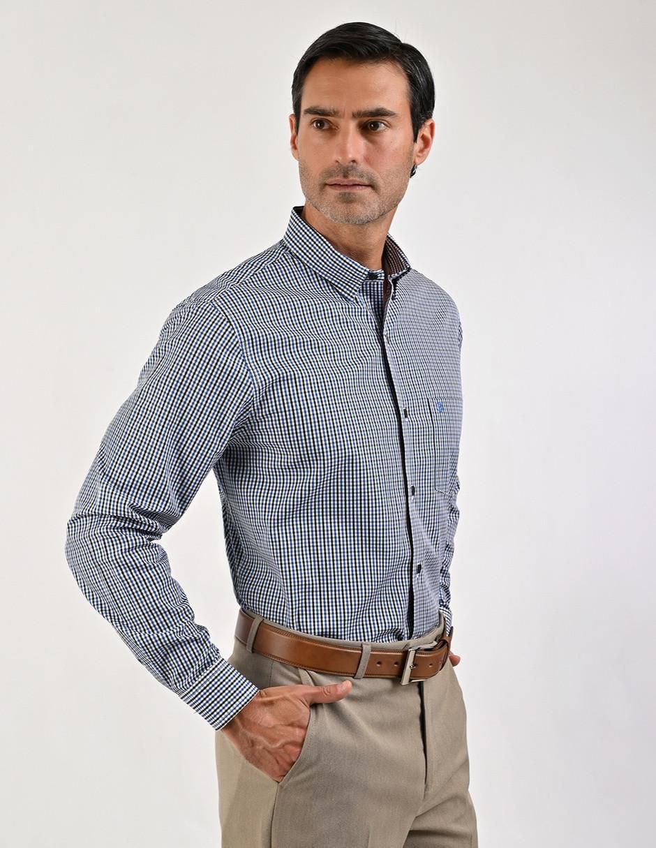 Camisa casual de algodón manga larga para hombre