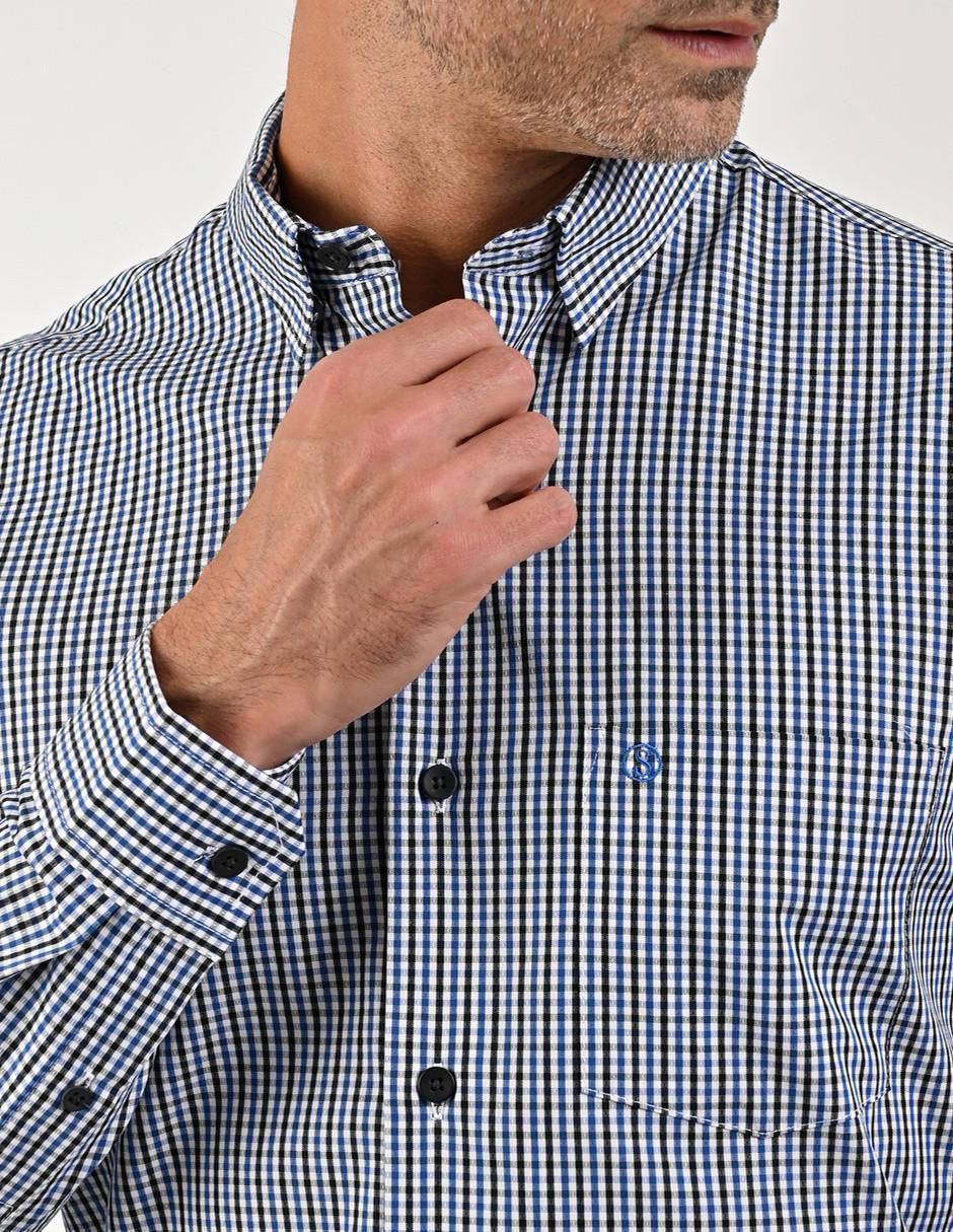 Camisa casual de algodón manga larga para hombre
