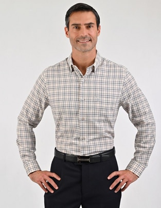 Camisa casual de algodón manga larga para hombre Camisa casual de algodón manga larga para hombre