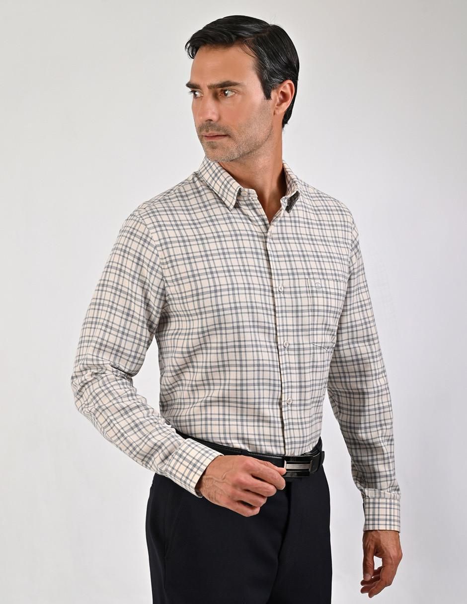 Camisa casual de algodón manga larga para hombre 4
