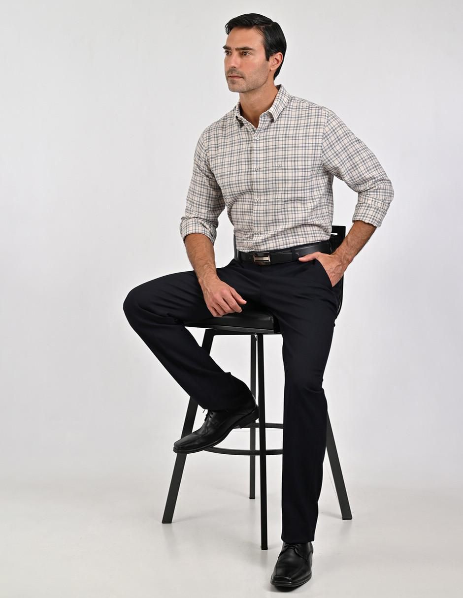 Camisa casual de algodón manga larga para hombre 6