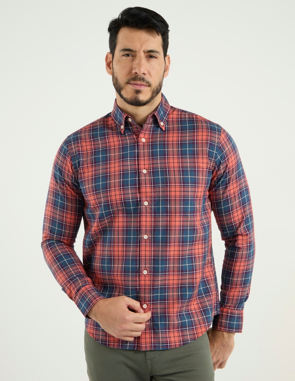 Camisa casual Polosur de algodón manga larga para hombre