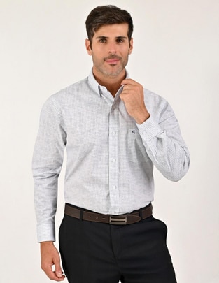 Camisa casual de algodón manga larga para hombre