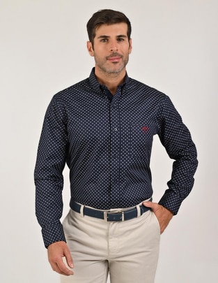 Camisa casual de algodón manga larga para hombre Camisa casual de algodón manga larga para hombre