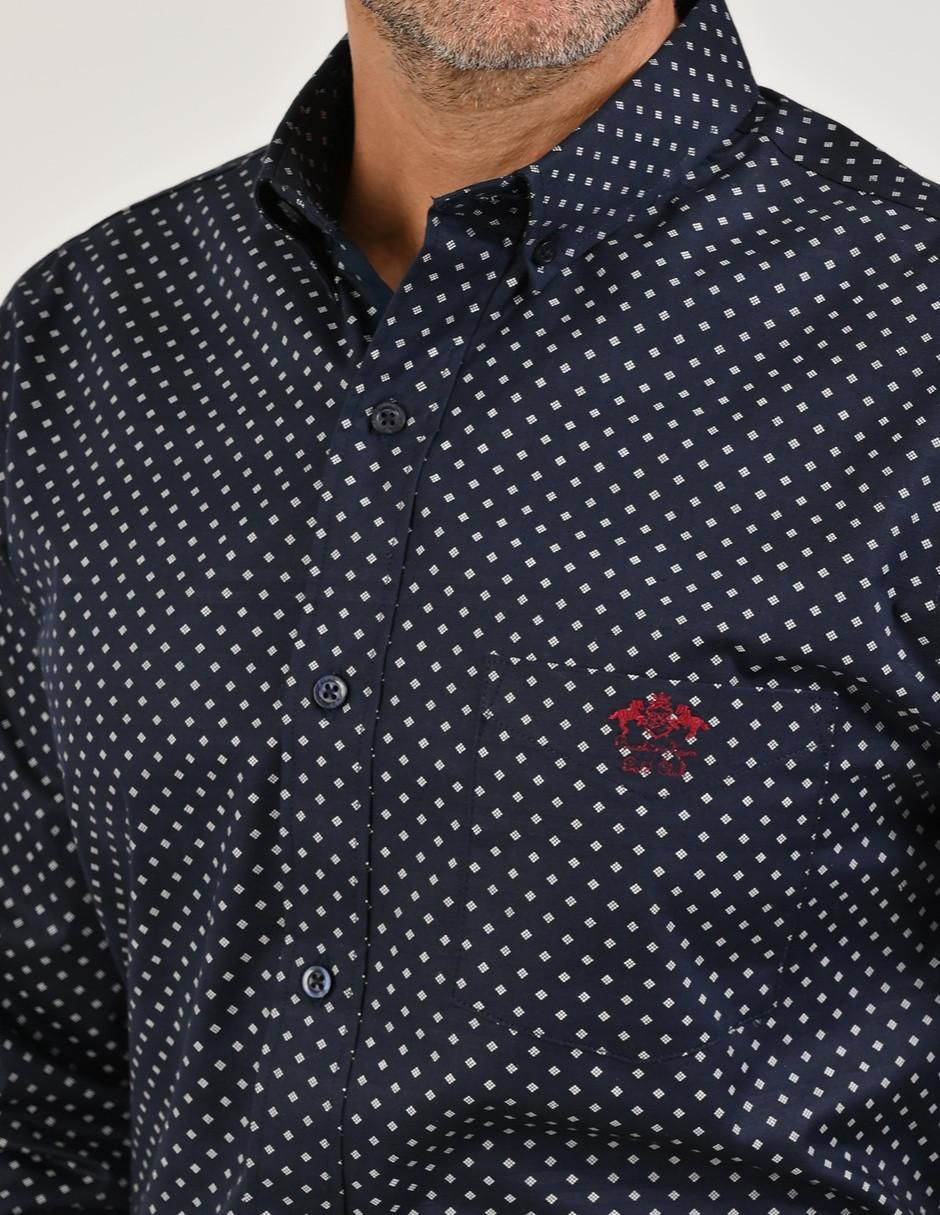 Camisa casual de algodón manga larga para hombre