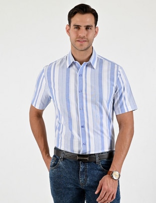 Camisa casual de algodón manga corta para hombre Camisa casual de algodón manga corta para hombre