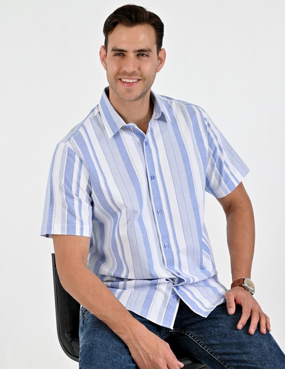 Camisa casual de algodón manga corta para hombre 6