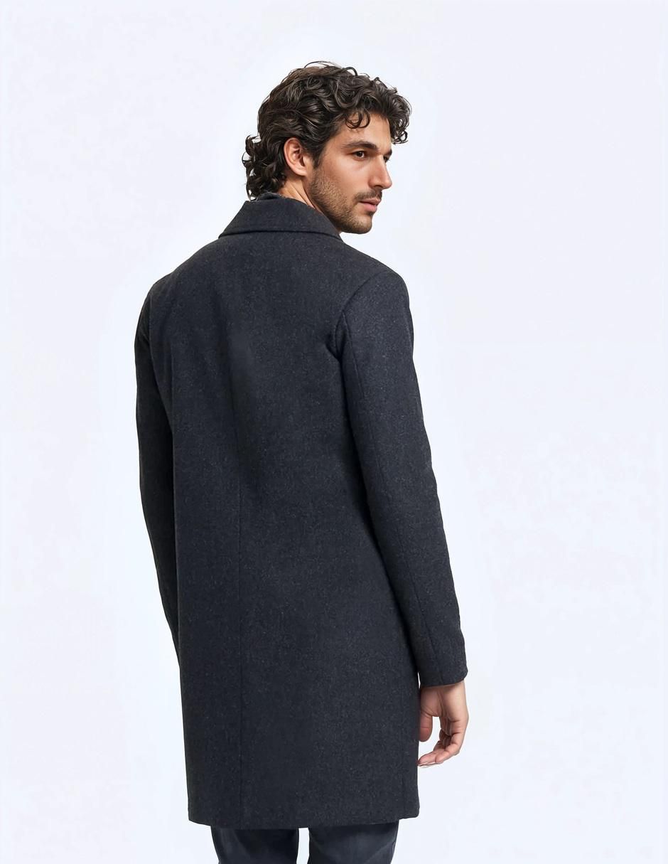 Abrigo de lana impermeable con bolsillos para hombre 3
