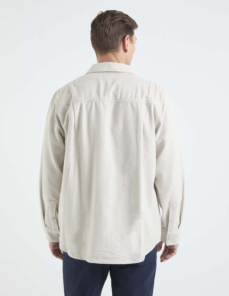 Sobrecamisa casual manga larga para hombre 2