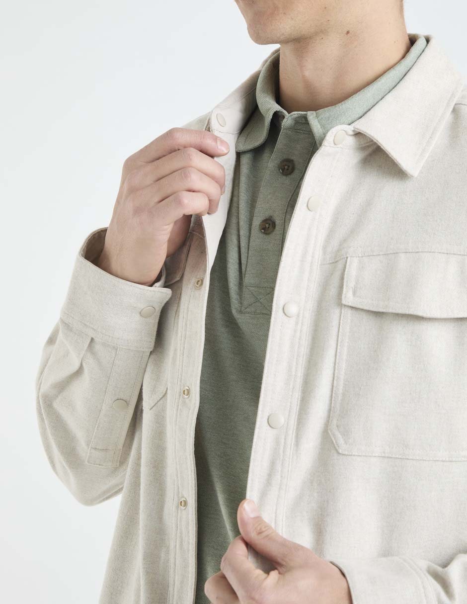 Sobrecamisa casual manga larga para hombre 4