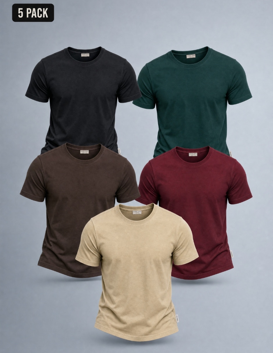 Set playera cuello redondo para hombre