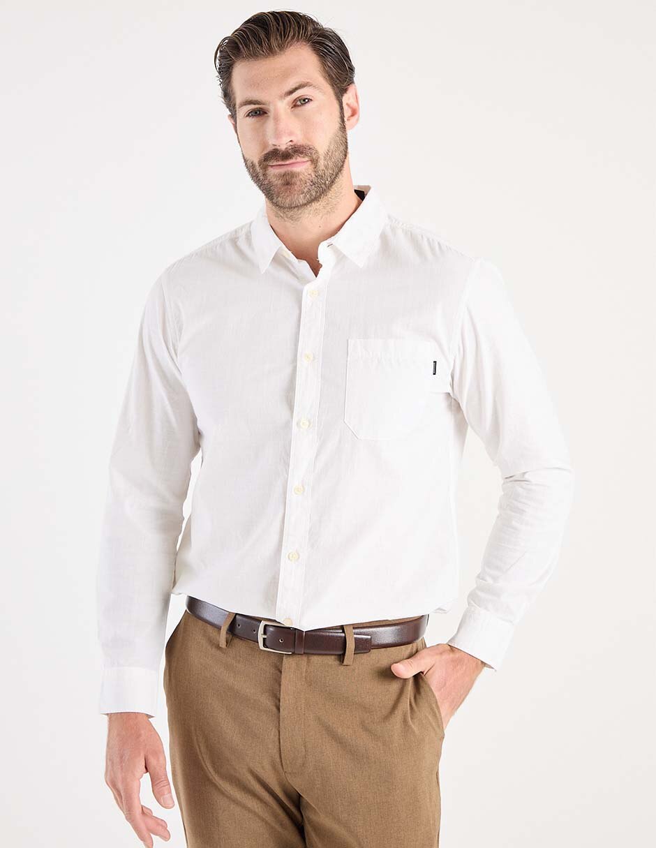 Camisa casual de algodón manga larga para hombre Camisa casual de algodón manga larga para hombre