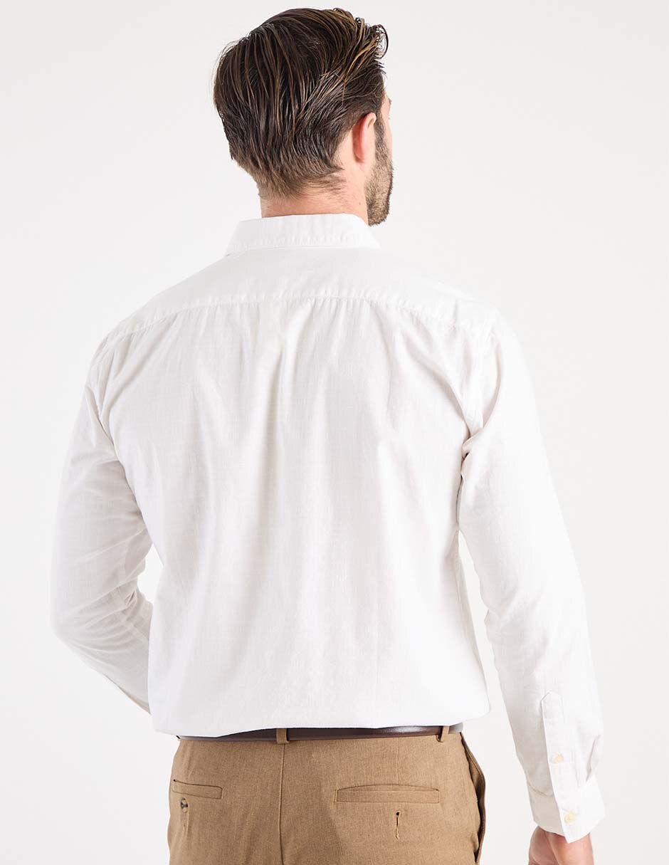Camisa casual de algodón manga larga para hombre