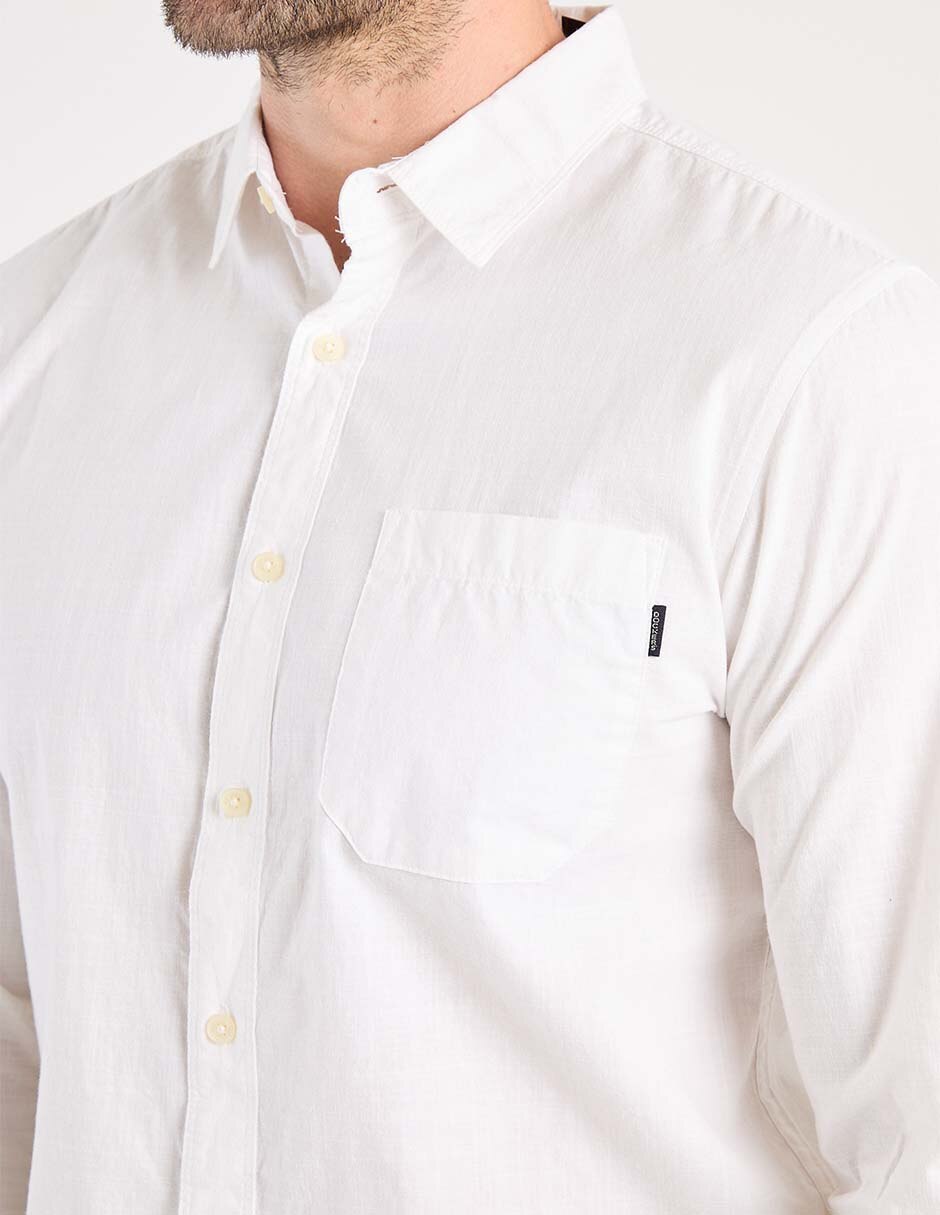 Camisa casual de algodón manga larga para hombre