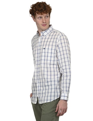 Camisa casual de algodón manga larga para hombre