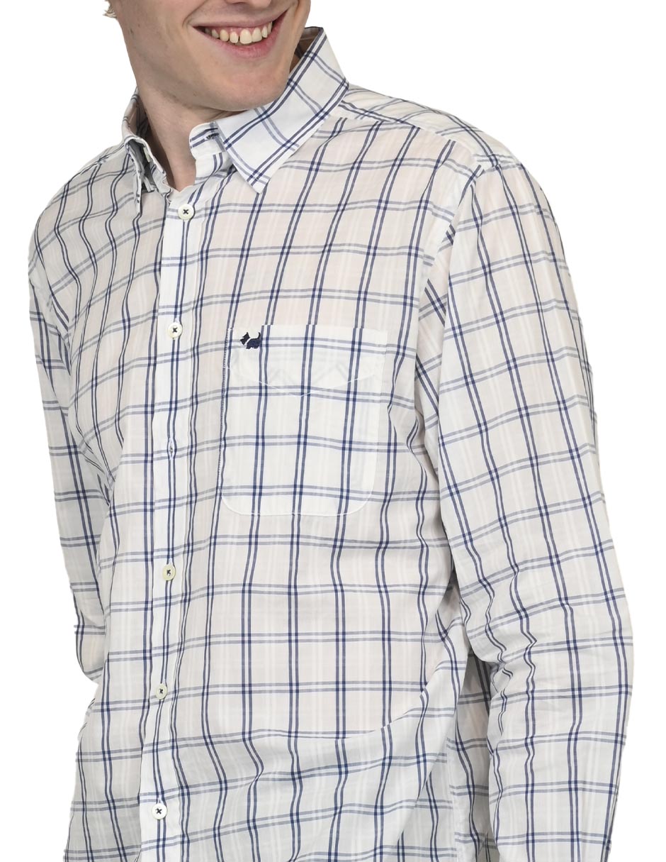 Camisa casual de algodón manga larga para hombre