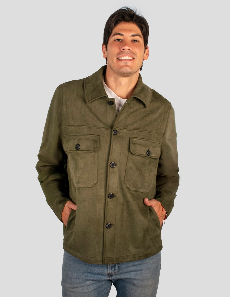 Chamarra casual de gamuza para hombre Chamarra casual de gamuza para hombre