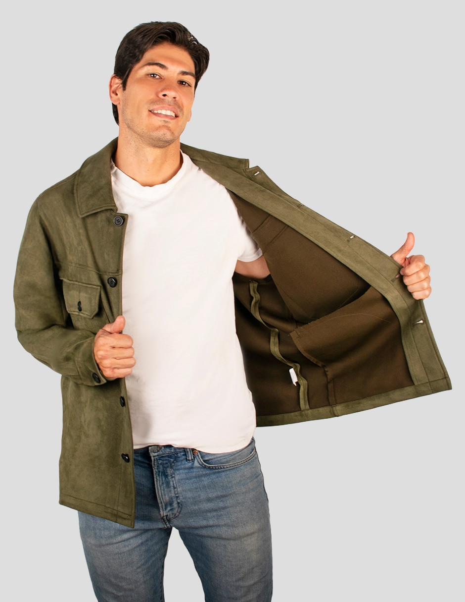 Chamarra casual de gamuza para hombre 2