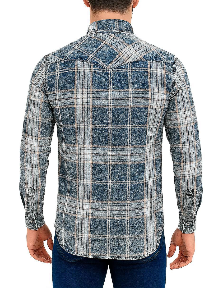 Camisa casual manga larga para hombre