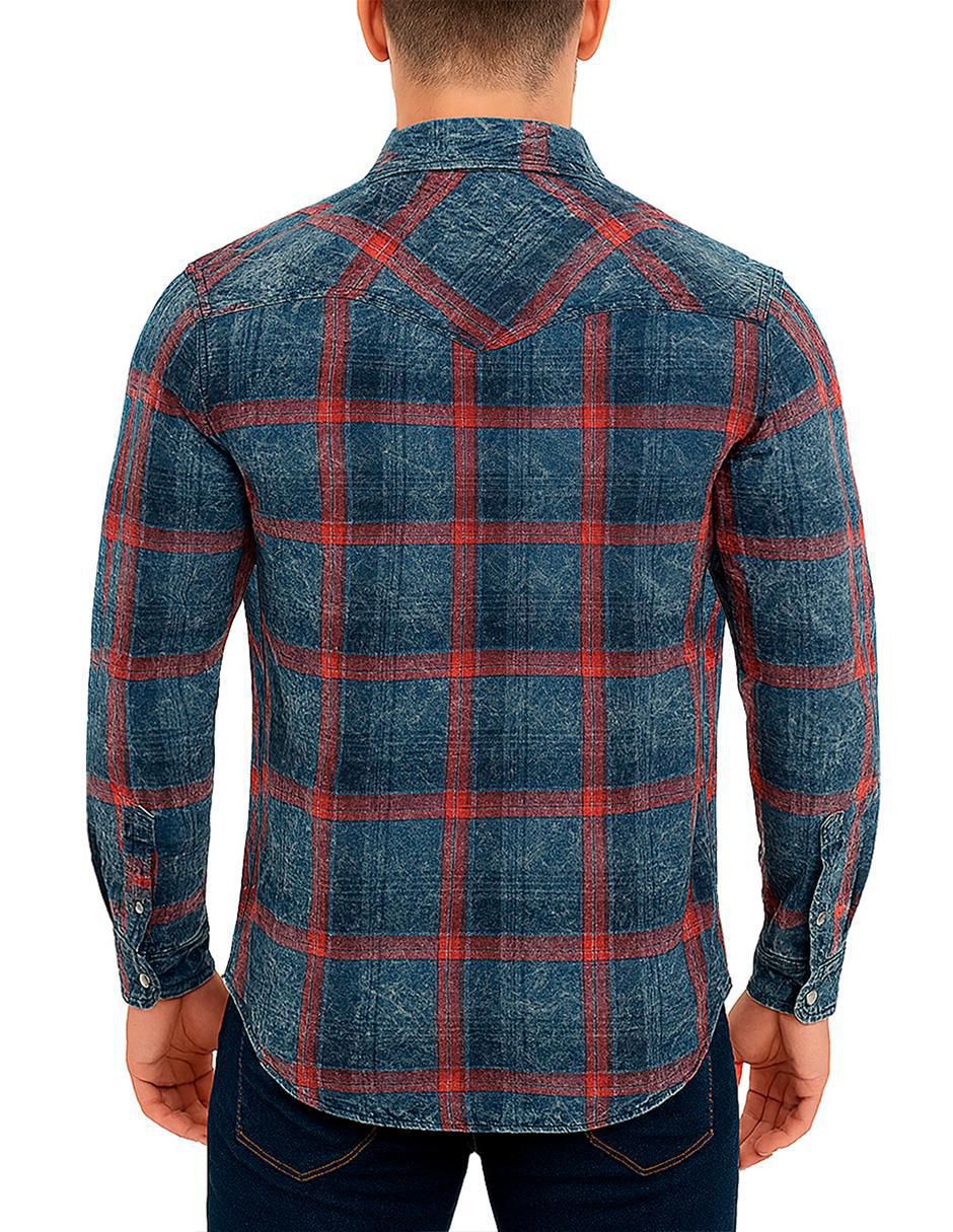 Camisa casual manga larga para hombre