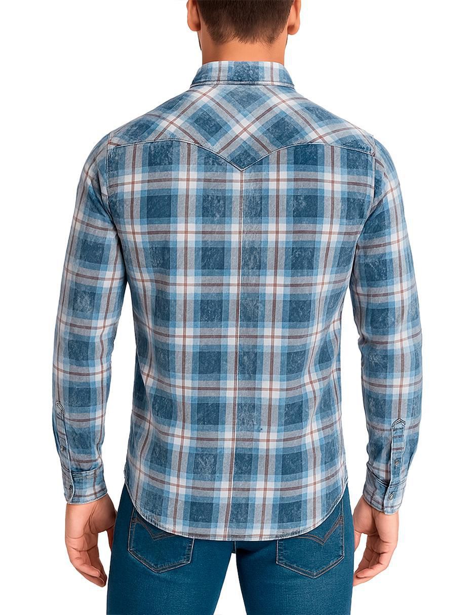 Camisa casual manga larga para hombre