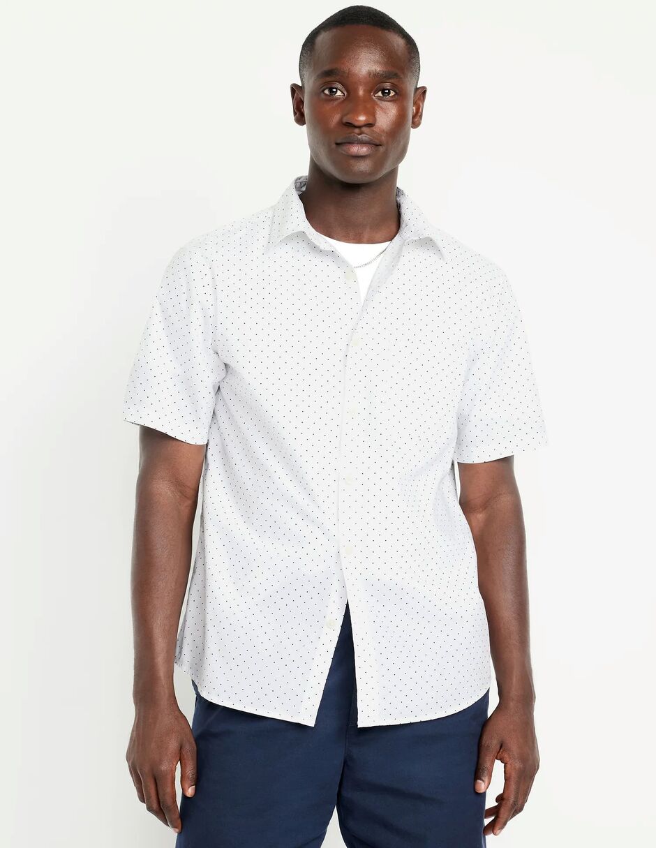 Camisa casual de algodón manga corta para hombre