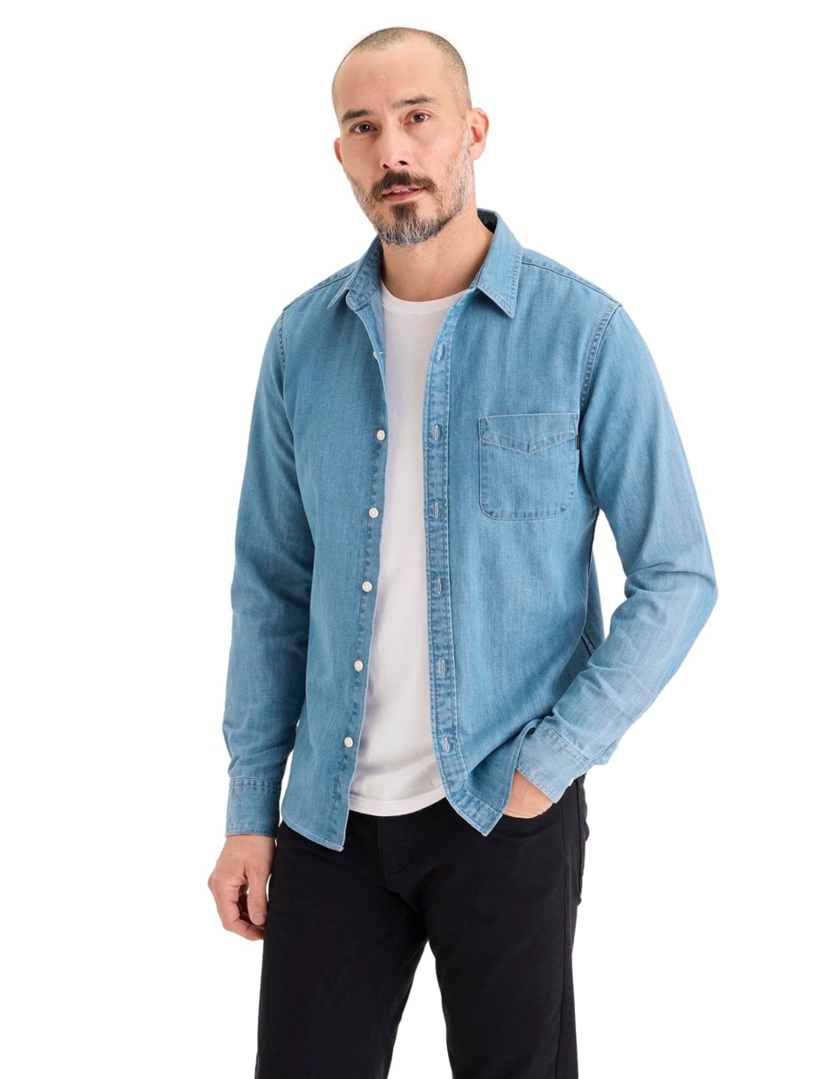 Camisa casual de algodón manga larga para hombre Camisa casual de algodón manga larga para hombre