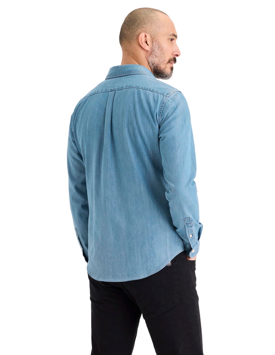 Camisa casual de algodón manga larga para hombre