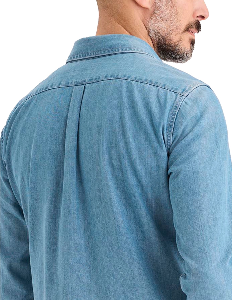 Camisa casual de algodón manga larga para hombre