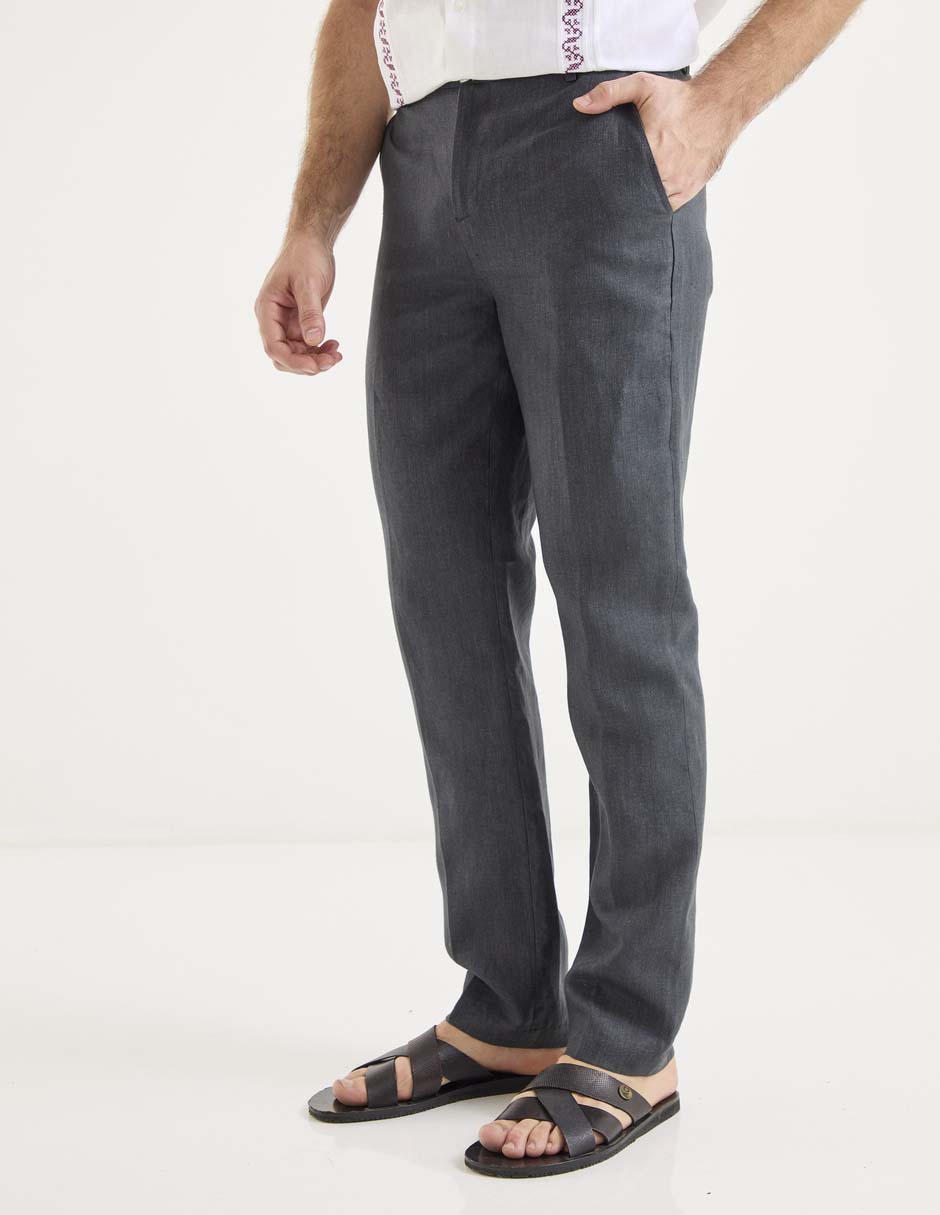 Pantalón de vestir slim de lino para hombre 1