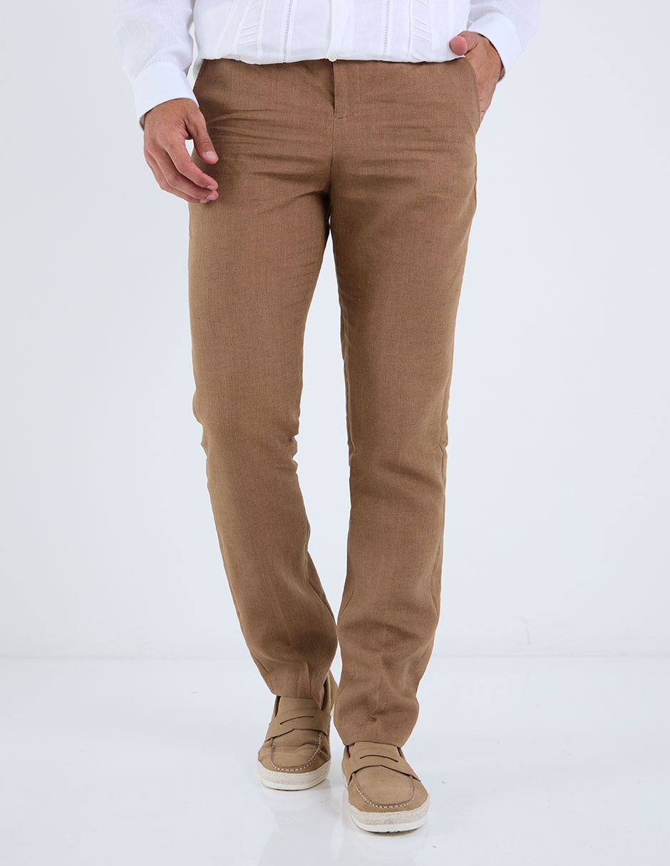 Pantalón business casual chino slim de lino para hombre Pantalón business casual chino slim de lino para hombre