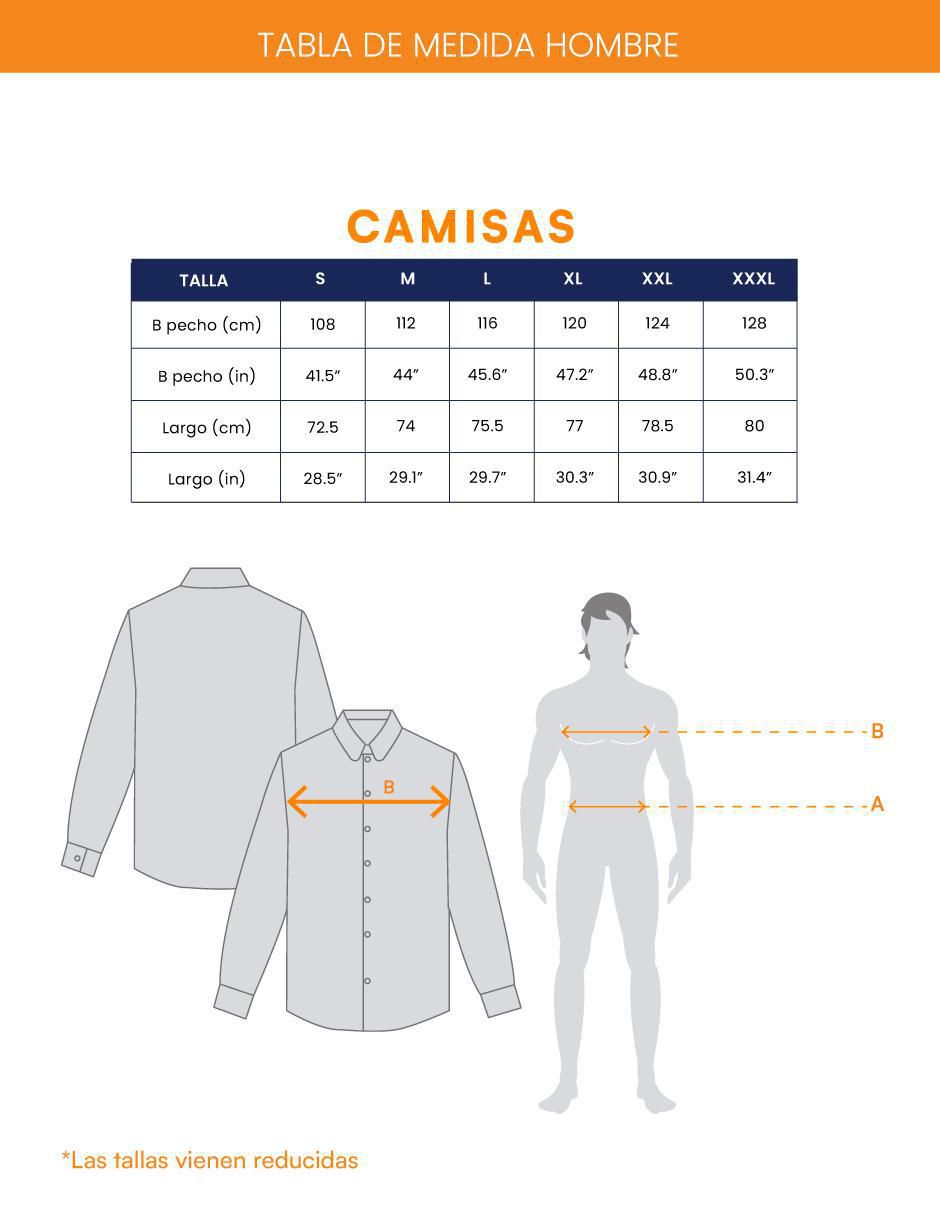 Camisa casual manga larga para hombre