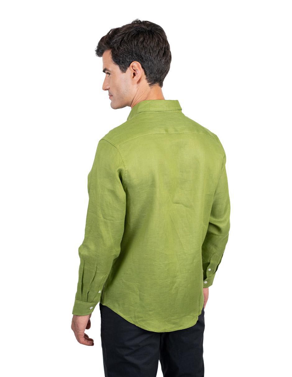 Camisa casual manga larga para hombre 4