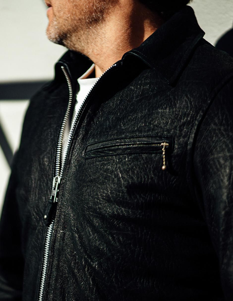 Chamarra para motociclista Lastwolf de piel con bolsillos para hombre