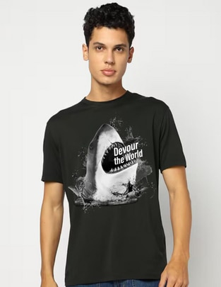 Playera Tiburón cuello redondo para hombre Playera Tiburón cuello redondo para hombre