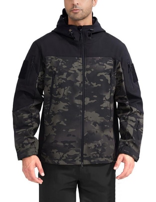 Chamarra parka impermeable con capucha para hombre