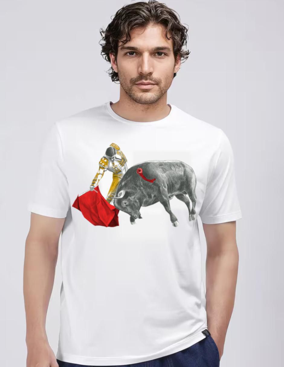 Playera Torero Toro Tauromaquia Derechazo cuello redondo para hombre Playera Torero Toro Tauromaquia Derechazo cuello redondo para hombre