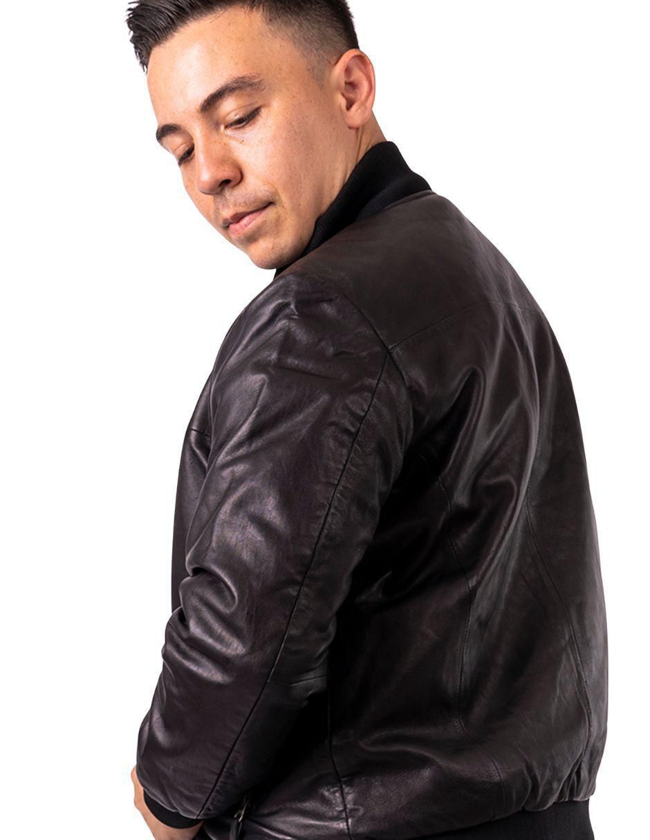 Chamarra casual impermeable de piel reversible para hombre 8