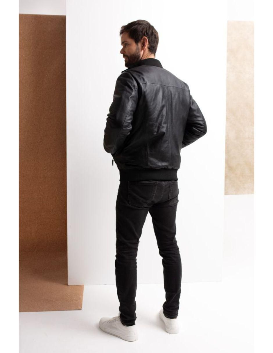 Chamarra casual impermeable de piel reversible para hombre 6